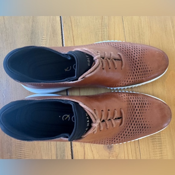 Cole Haan Mens Perforated Dress Shoe Brown Size 11 - Picture 2 of 4